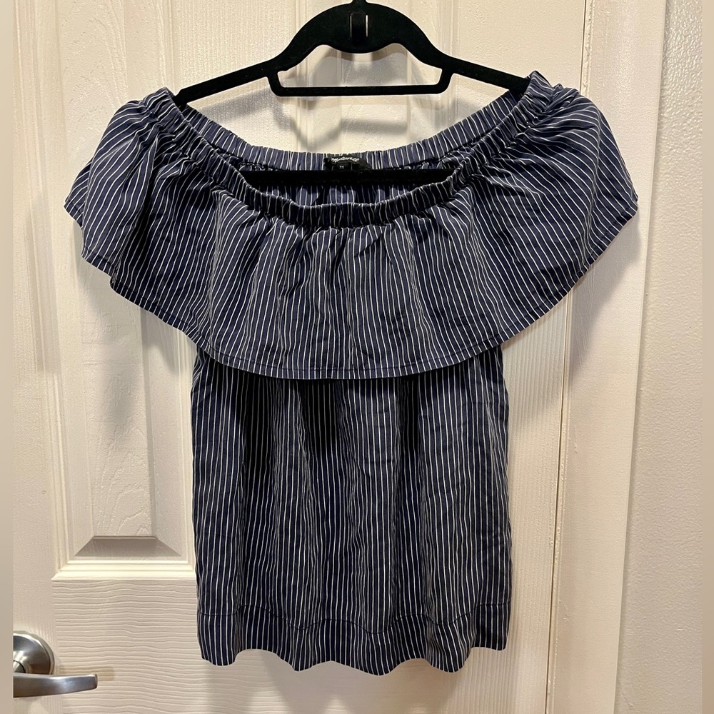 Madewell striped off the shoulder top
